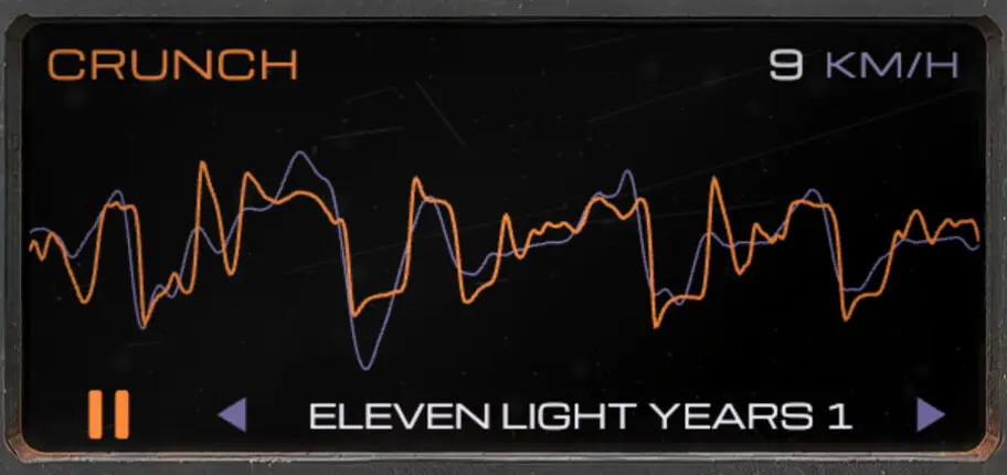 The nav screen: gear, speed and waveform