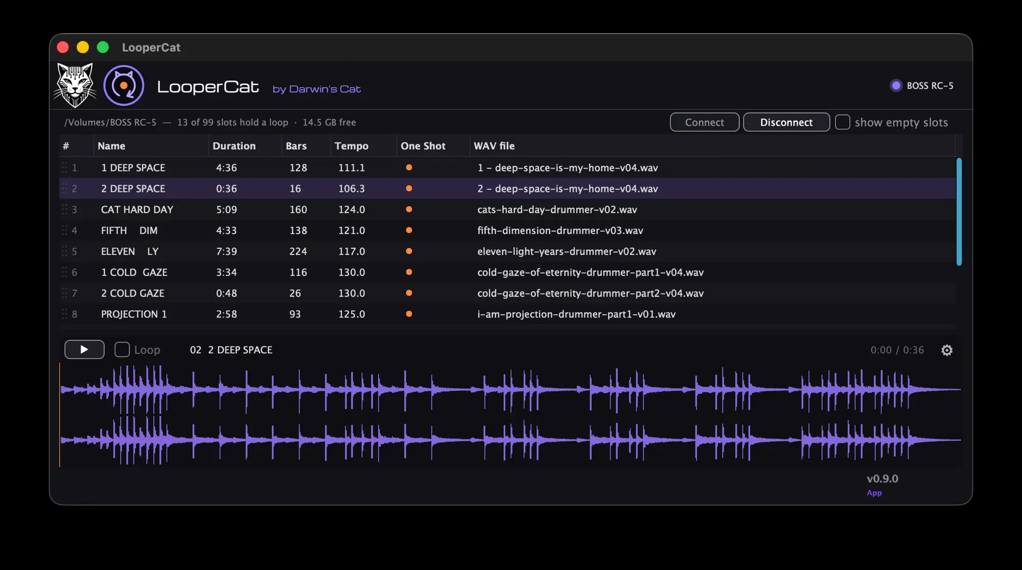 LooperCat — Loop Station Manager for Boss RC-5