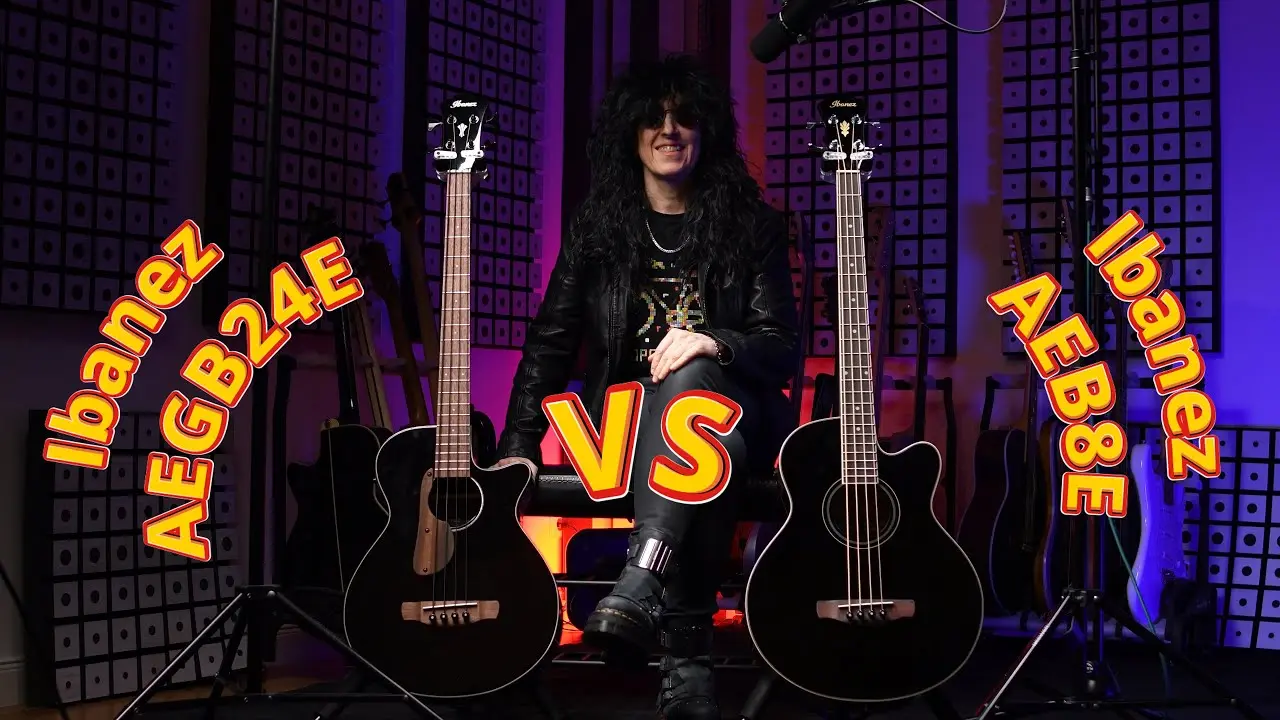 Video thumbnail for: Ibanez AEGB24E vs Ibanez AEB8E Acoustic basses
